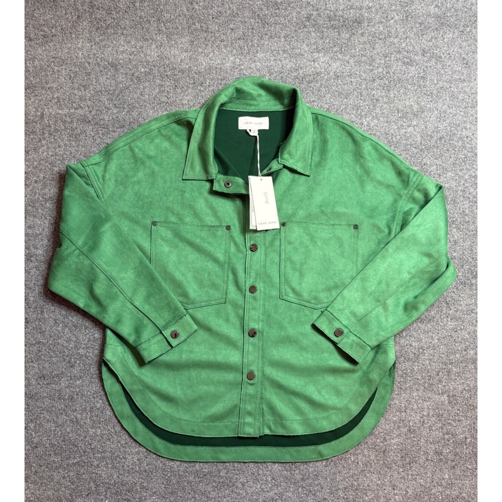 Dear John Jacket Women Small Green Gina Oversized Bohemian Basic Minimalistic